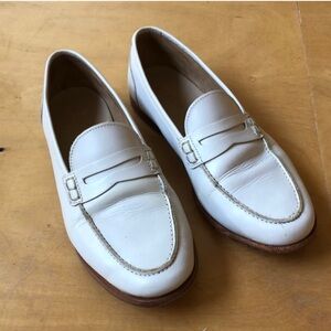 J.Crew white leather loafers
